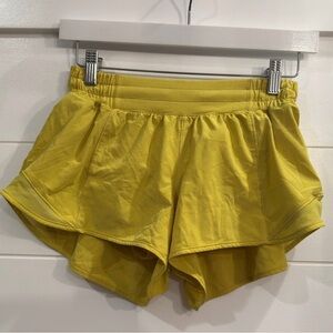 Women's Yellow Athletic Running Shorts